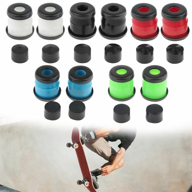 1 Set Aksesori warna-warni karet PU Skateboard bagian atas/bawah mesin cuci Semak Shock Absorber Shock Pad Set