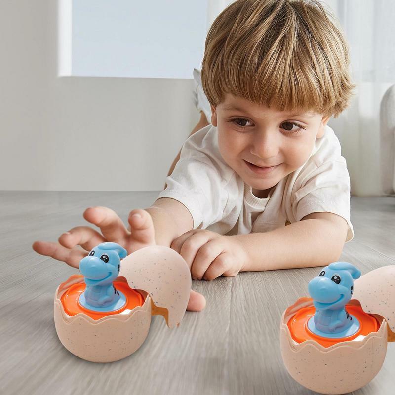 Coche de juguete de inercia para niños, juguete educativo con forma de huevo de dinosaurio, ideal para regalo de cumpleaños