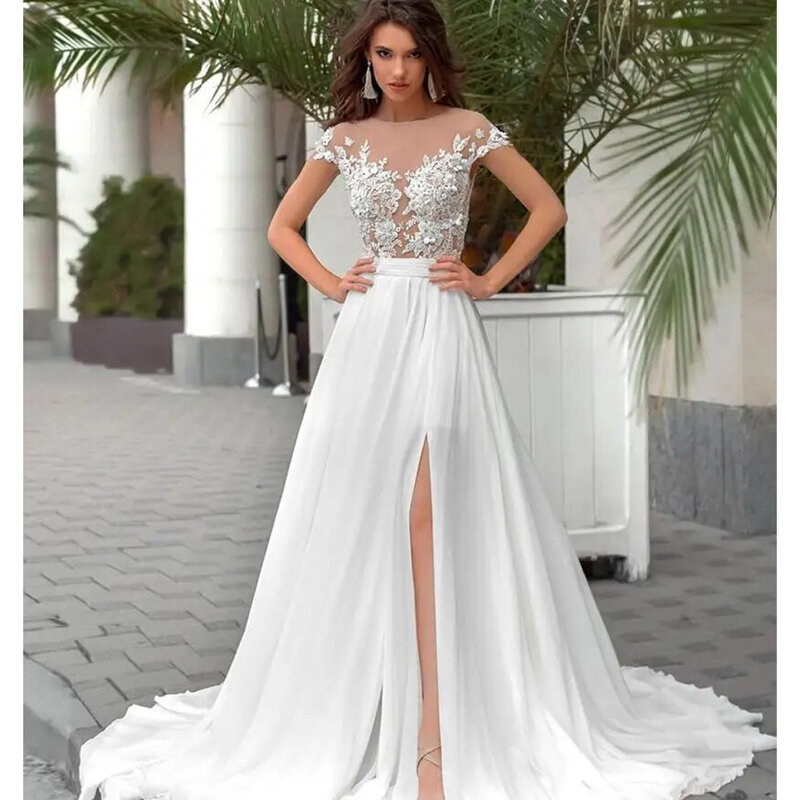 Женское свадебное платье It's yiiya, белое платье трапециевидной формы с открытыми плечами и V-образным вырезом на лето 2019