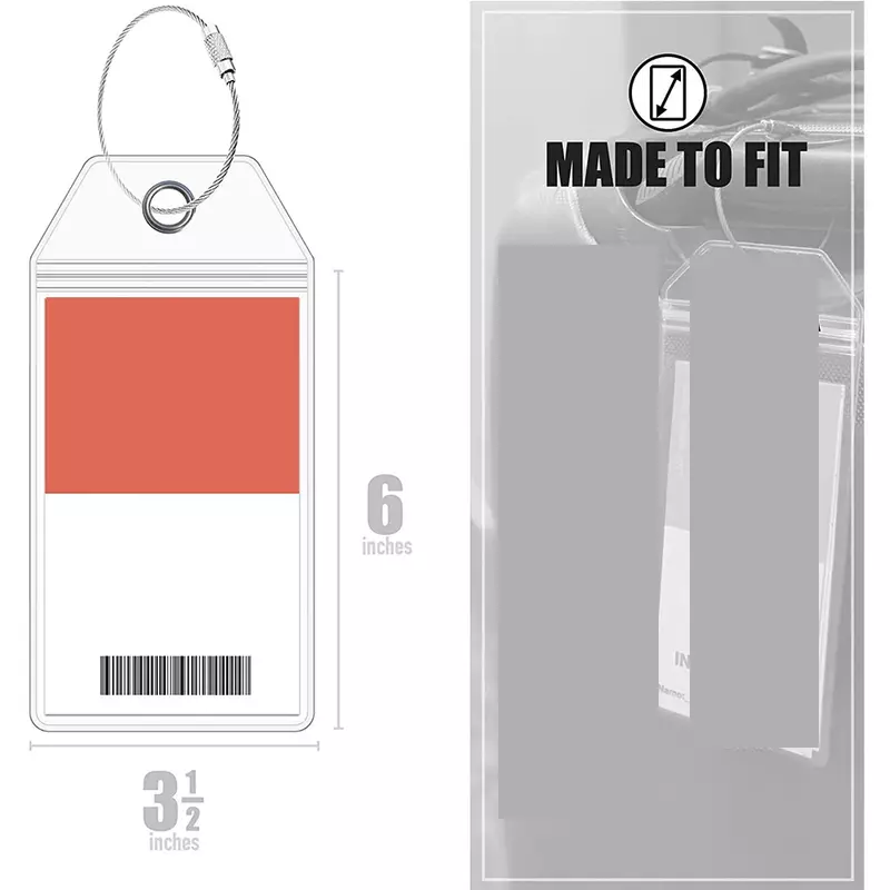 1 pz bagaglio portatile valigia nome Id Tag bagagli Tag portachiavi in acciaio inox PVC trasparente impermeabile Hangable Boarding Pass