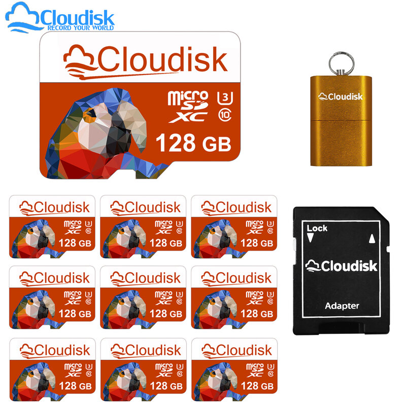 Cloudisk 10 pezzi Micro SD 8GB 4GB 2GB 1GB TF Card Flash Memory Card 128GB 64GB 32GB 16GB U3 C10 A1 adattatore lettura gratuita per telefono