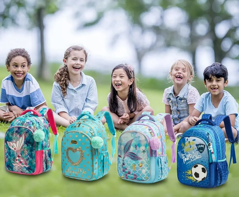 子供のためのlunchboxとペンチ付きのランドセル、女の子のためのかわいいバッグ、幼稚園の学生のためのブックバッグ、トラベルバッグ
