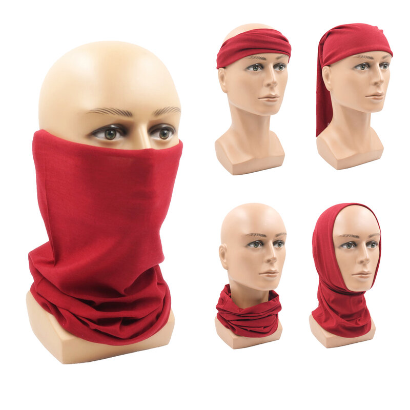 Женская Пылезащитная бандана винного цвета для спорта на открытом воздухе, из полиэстера, маска для лица, головной убор, снуд на шею, волшебный шарф для велоспорта, рыбалки