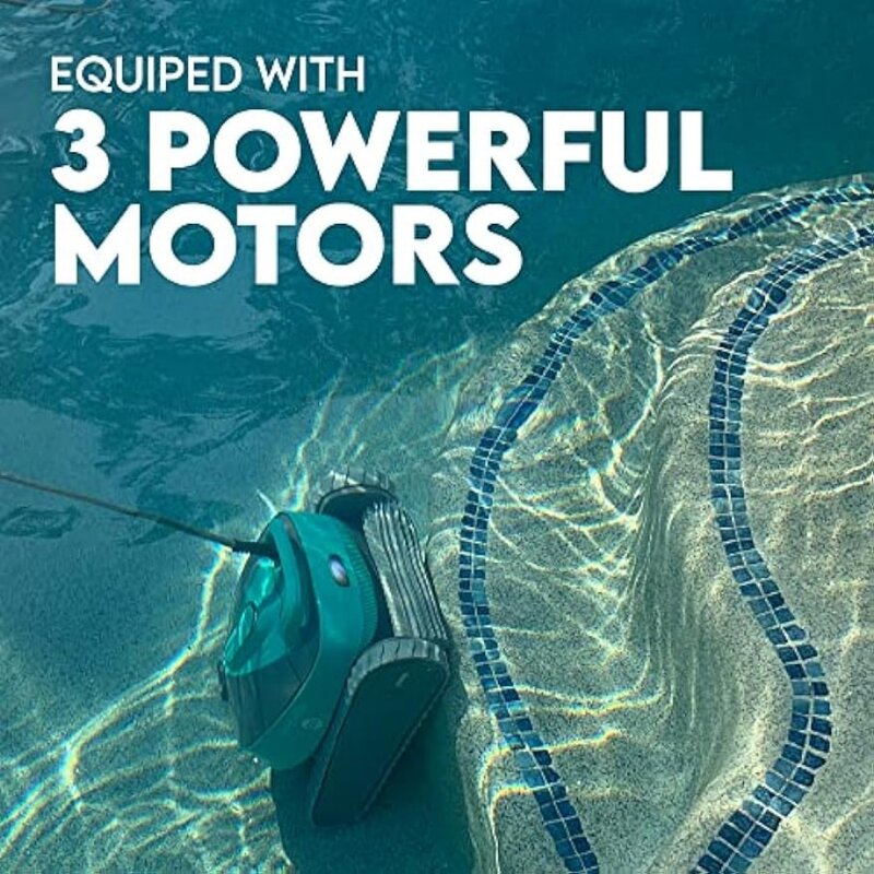 Automatische Robot Zwembad Reiniger, Zwembad Schoonmaken Robot Met Drie Motoren, Muur Klimmen, Reinigt Tot 15 Meter