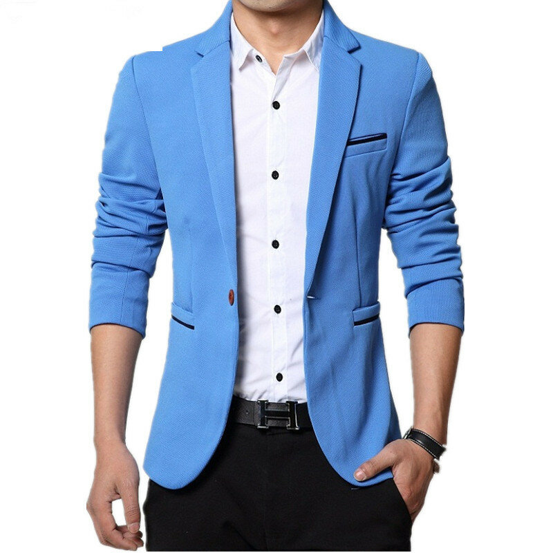 Chaqueta de traje ajustada para hombre, Blazer informal de alta calidad, Color sólido, a la moda, M-5XL, 2023