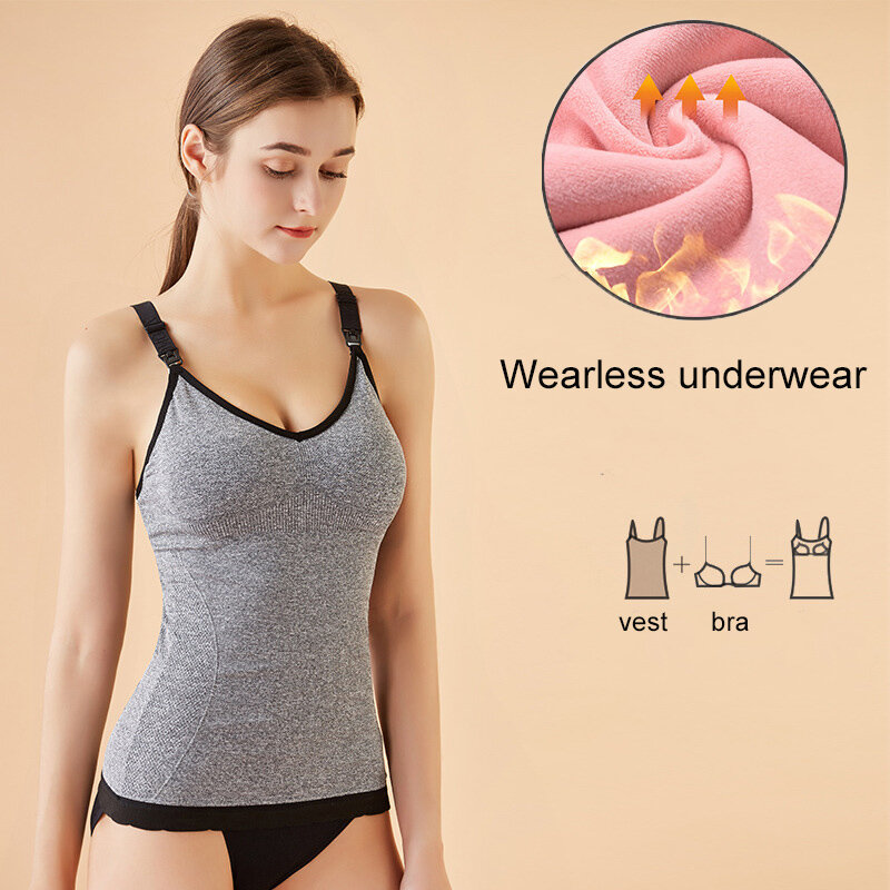Nursing Underwear Soft and Supple Back Bottom Comfortable Padded Stretch Tank Top Suitable for Nursing Mothers