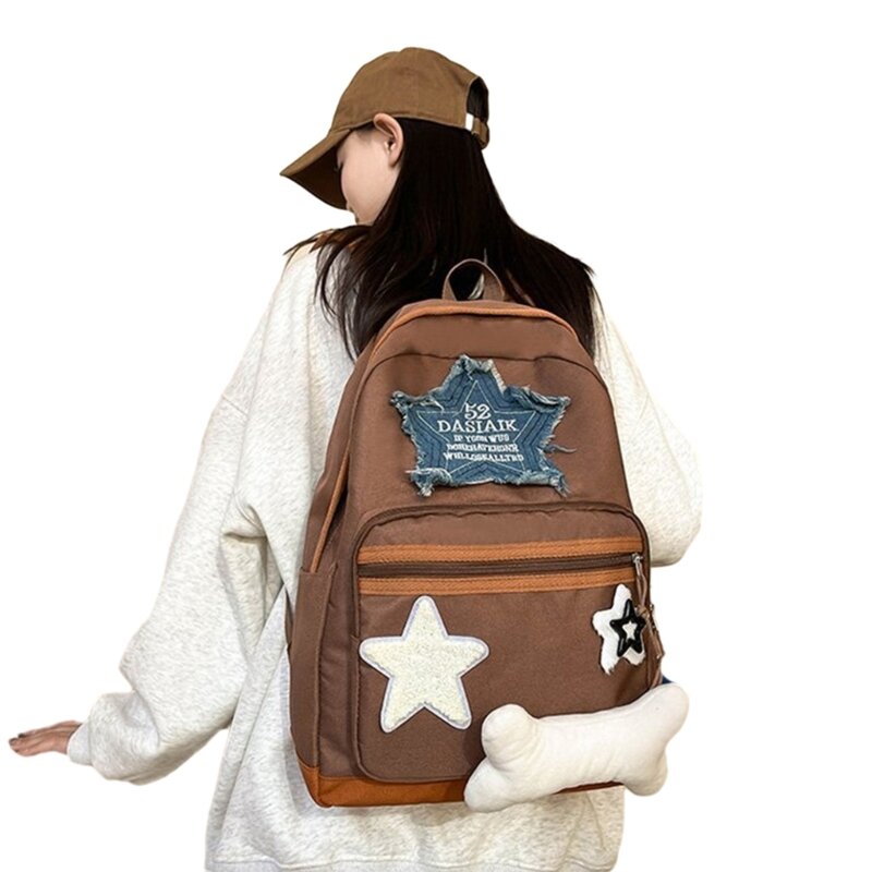 Mochila moderna Y2K linda mochila escolar ligera viaje para mujer