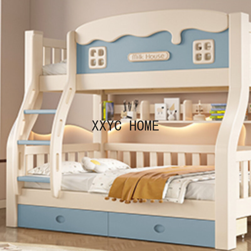 Bilayer Solid Wood Children Beds Adult Two Layers Bunk Beds Wood Children Bed Modern Girl Cama Infantil Bedroom Furniture QF50TC