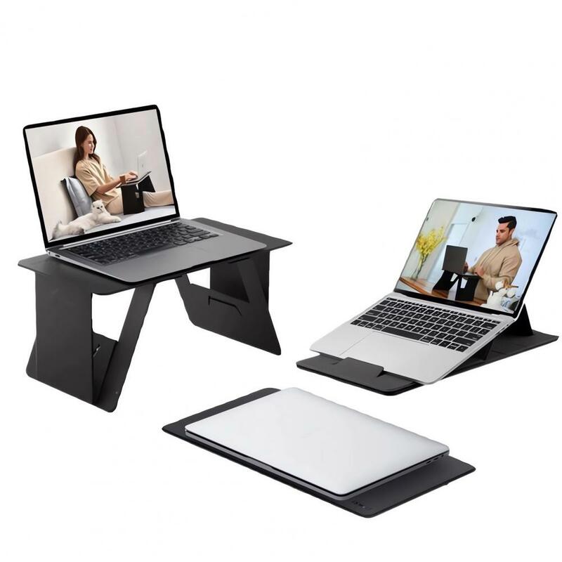 Mesa de suporte dobrável para computador, fácil de armazenar suporte para laptop, economia de espaço para casa, quarto, ajustável para computadores