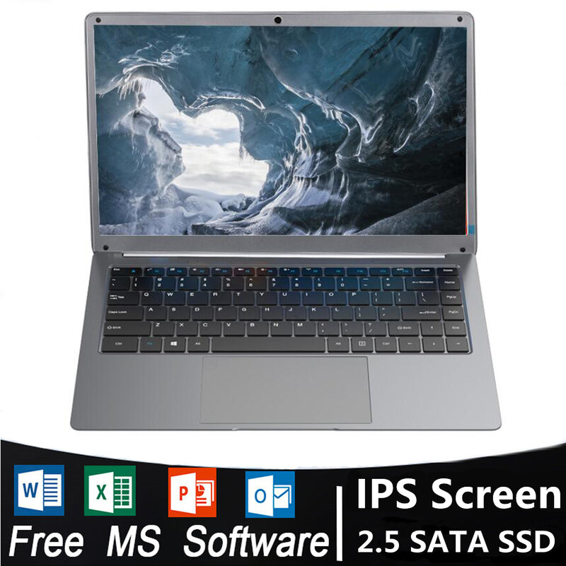 Notebook portátil Intel Gaming, 14 Polegada Laptop fino e leve, Windows 10 Pro, 6GB LPDDR4, 128GB, 256GB SSD, 1366x768