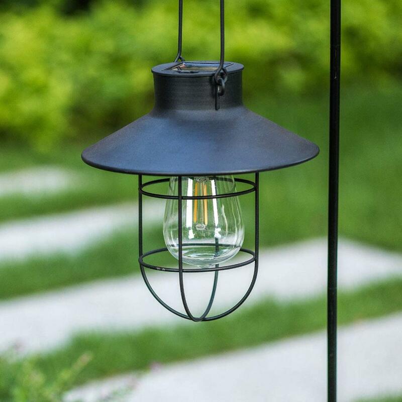 Lâmpada solar suspensa ao ar livre Lâmpada de tungstênio impermeável Luz decorativa para jardim, gramado, pátio, quintal, iluminação de paisagem