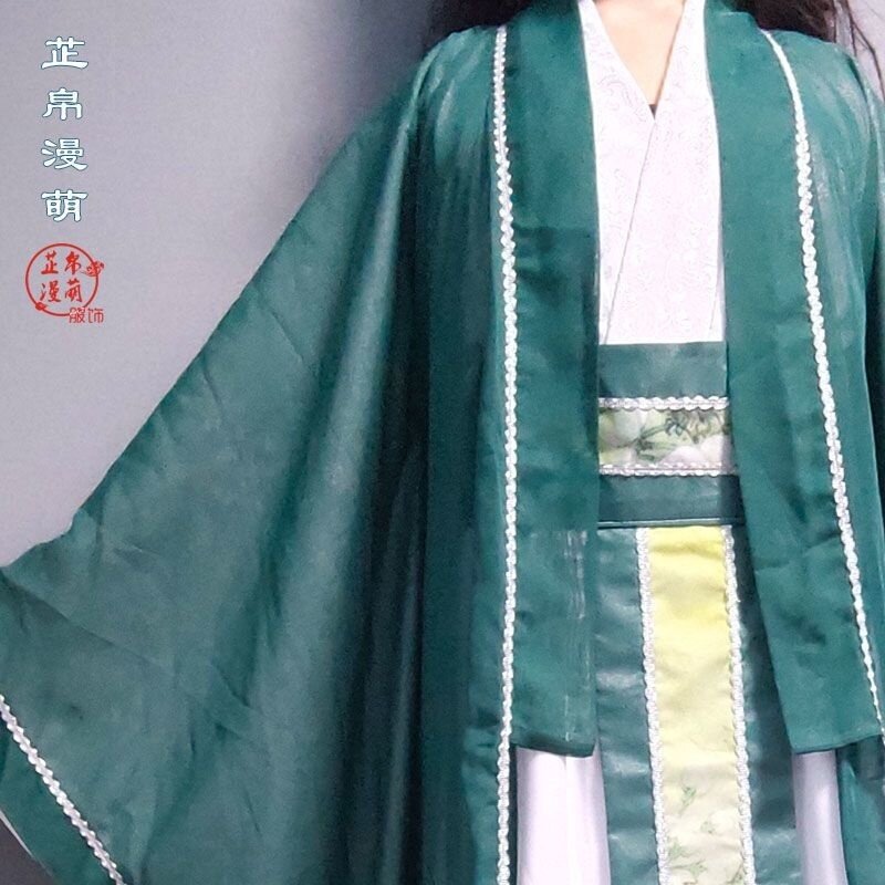 Qing Gui Qi kostum Cosplay gaya kuno kostum Qirong kuno Set kostum Qirong hijau gelap