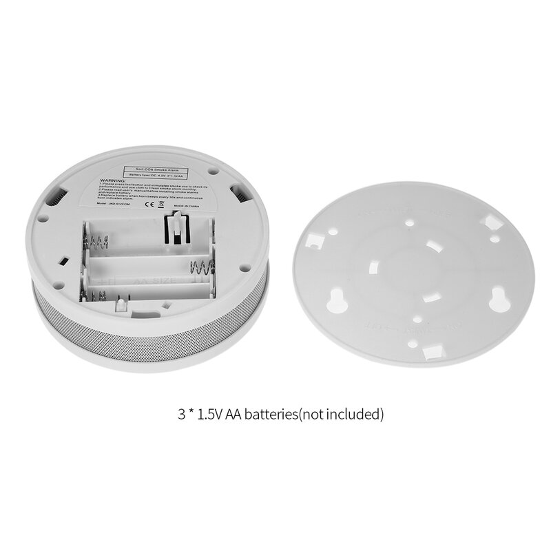 2 in 1 layar LCD karbon monoksida & asap Combo detektor baterai dioperasikan CO Alarm dengan lampu LED berkedip peringatan suara