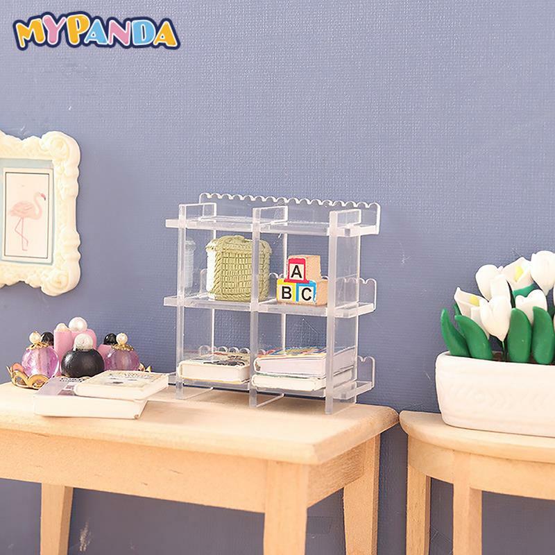 1:12 miniaturowy domek dla lalek, wielowarstwowy półki magazynowe pojemnik, lalka Model wystrój domu dzieci udają zabawki