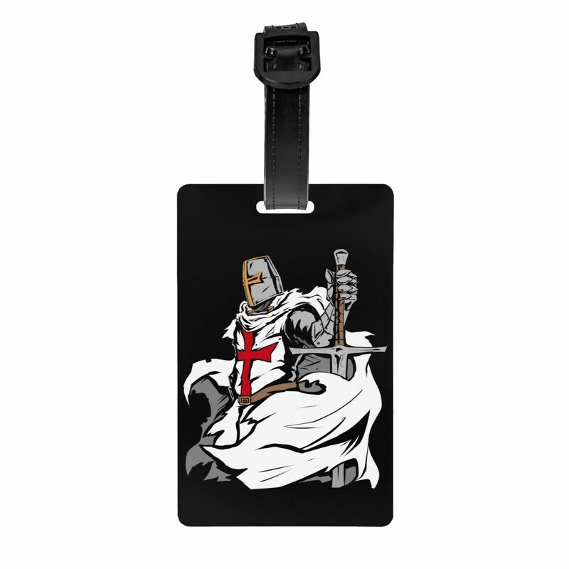 Knight Templar Sword Crusader Luggage Tag Custom Baggage Tags Privacy Cover Name ID Card