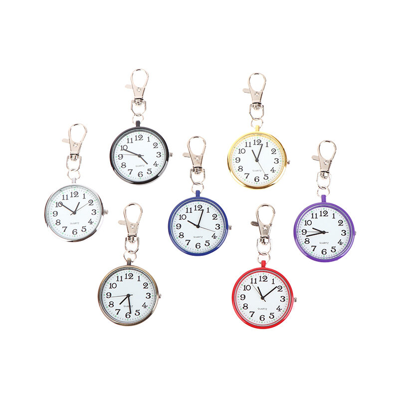 간호사 포켓 시계 키체인 시계, 배터리 포함, 의사 의료 빈티지 시계 선물