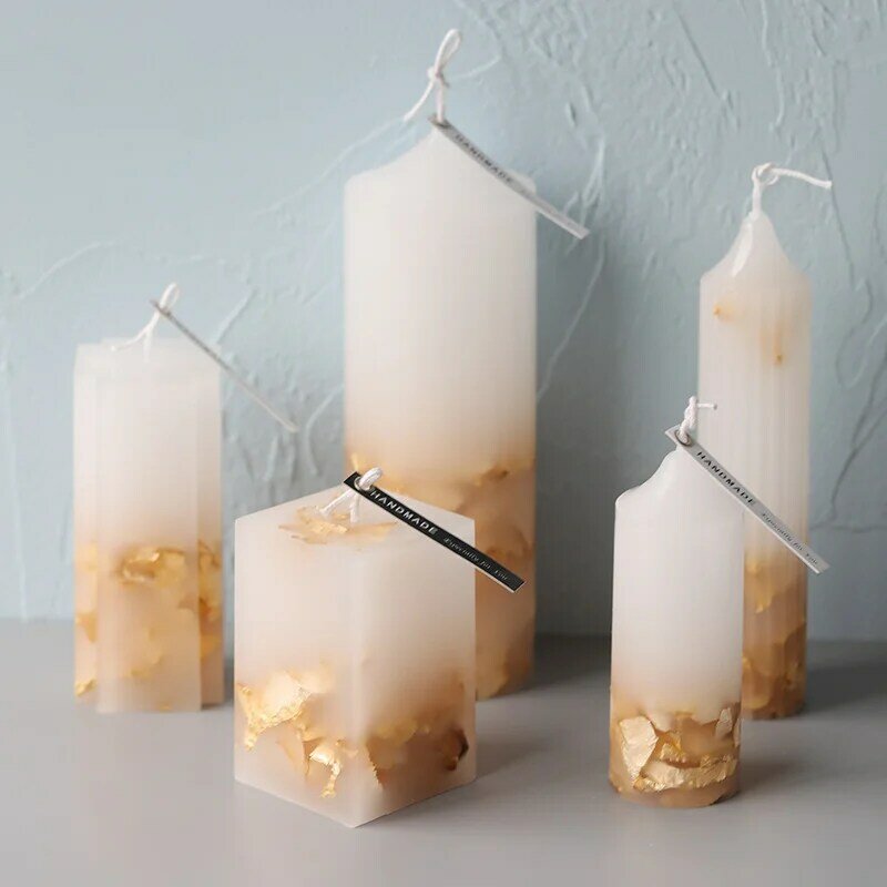 Vela folha de ouro molde de vela molde de silicone aromaterapia sabão molde para diy vela que faz a decoração