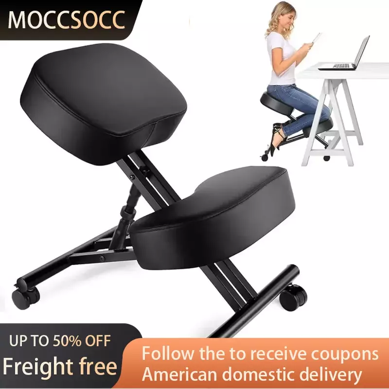 Kursi berlutut ergonomis untuk kantor, memperbaiki postur anda dengan kursi bersudut-bantal busa cetak tebal bebas ongkos kirim