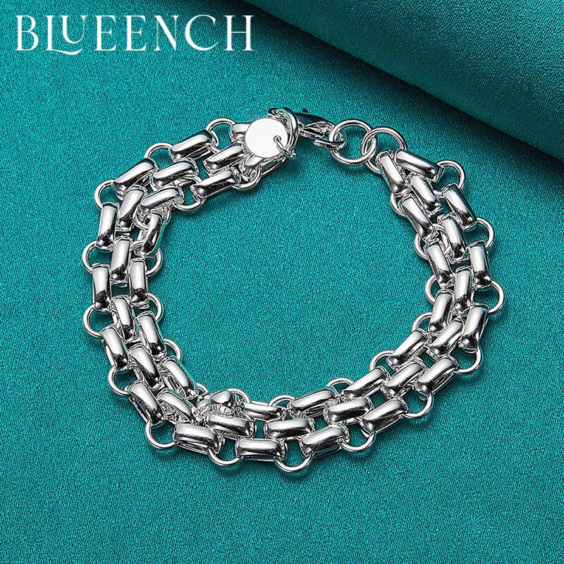 Blueench – Bracelet en argent Sterling 925 pour hommes et femmes, chaîne épaisse Hip Hop, tendance, personnalité