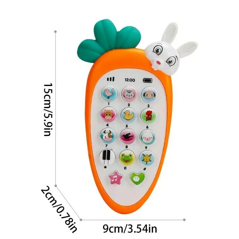 Teléfono Móvil de educación temprana para bebé, máquina de aprendizaje con luz de respiración, varios sonidos de música, juguetes de dentición