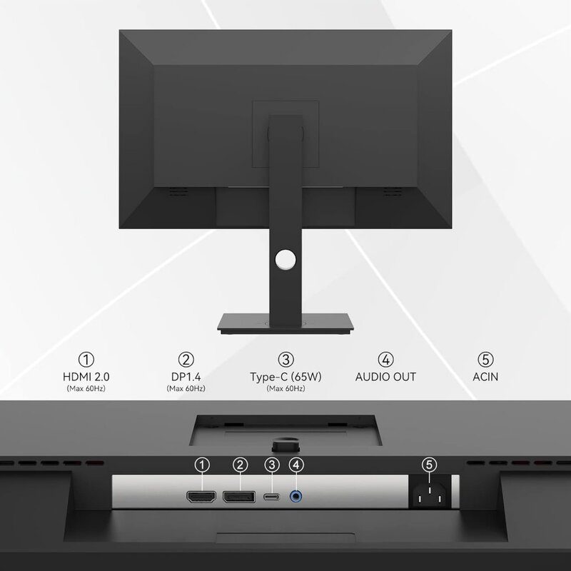 Monitor 4K de 27 pulgadas para ordenador, pantalla IPS LCD 3840x2160, HDR400, USB tipo C, DP, HDMI, 1,07b + colores