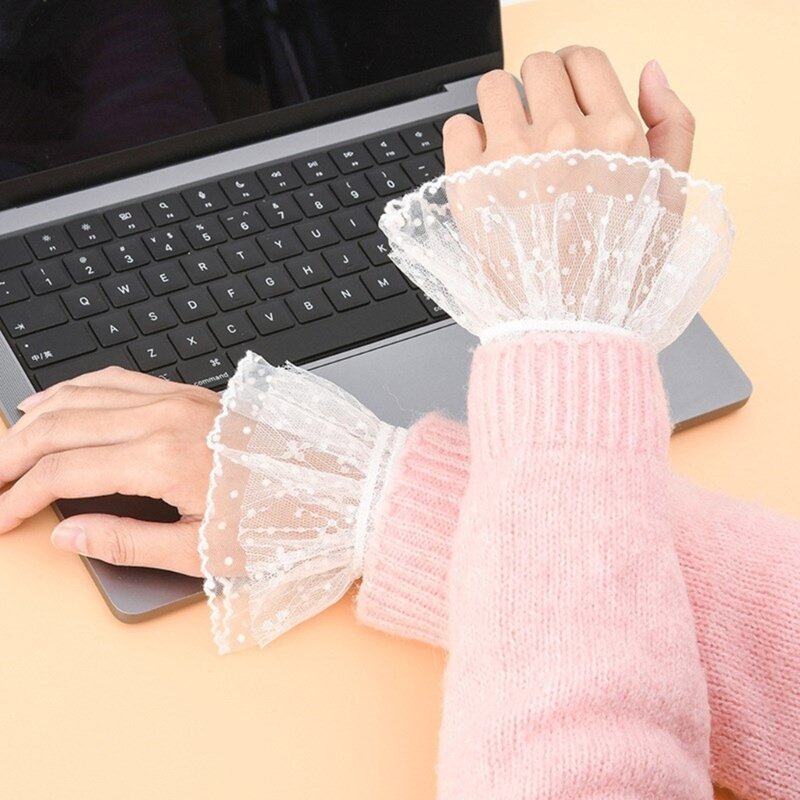 Shirt False Sleeves DIY Detachable Sleeves Elastic Lace Wrist Cuffs for Sweater Dress Blouses Wrist Decors Female Drop Shipping