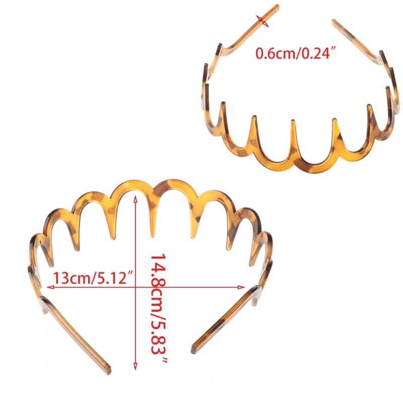 Women Girls Zig-Zag Shark Long Tooth Headband Plastic Resin Non-Slip Wave Comb Hair Hoop Headwear DIY Headpiece