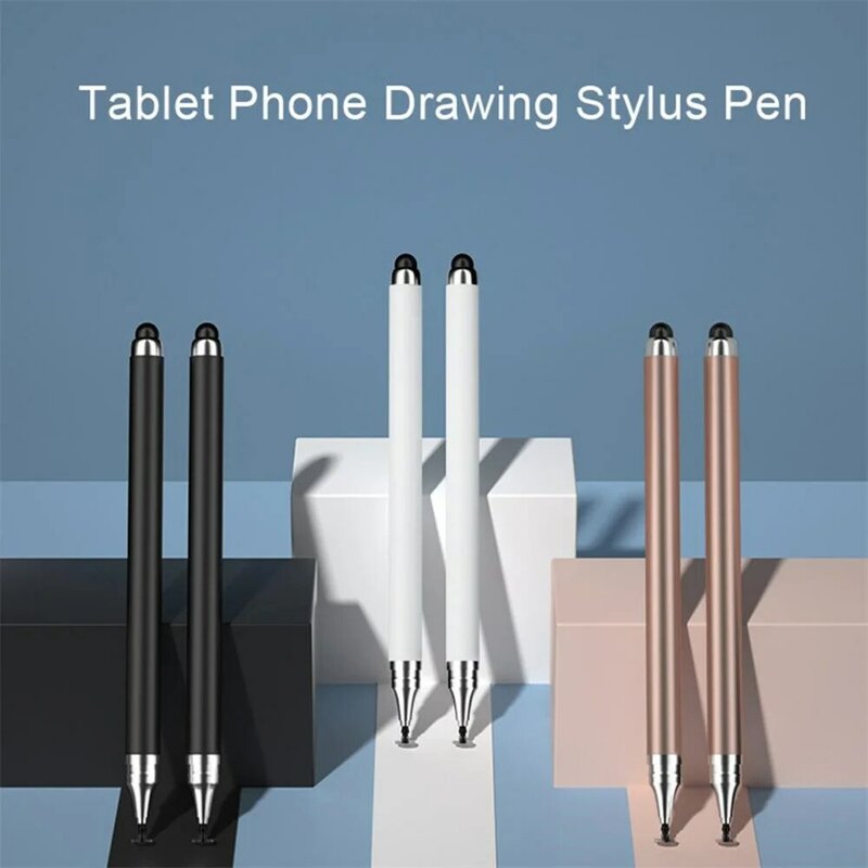 Pena Stylus 2-In-1 Universal, untuk iOS Android, pena sentuh menggambar kapasitif untuk iPad Tablet ponsel pintar