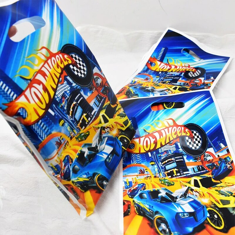 Hot Wheels Gift Bags Chocolate Cookies Candy Bags Flame Car Party Bag Boys Birthday Festival Party Supplies Home Decorations
