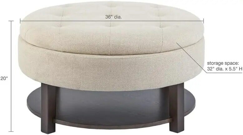 Ottoman with Storage Toy Box Decorative Home Furniture Stool Chair  for  Living Room  Bedroom Family Room Den Ibrary