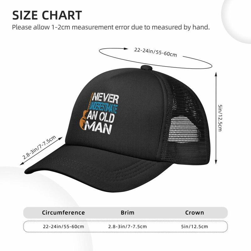Never Underestimate An Old Man With A Guitar Baseball Caps Mesh Hats Sun Caps Sport Unisex Caps