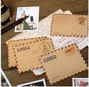 10 pz/lotto 98*74mm Cute Creative Mini Kraft Paper Retro Style busta Photo Post Card Package Bag