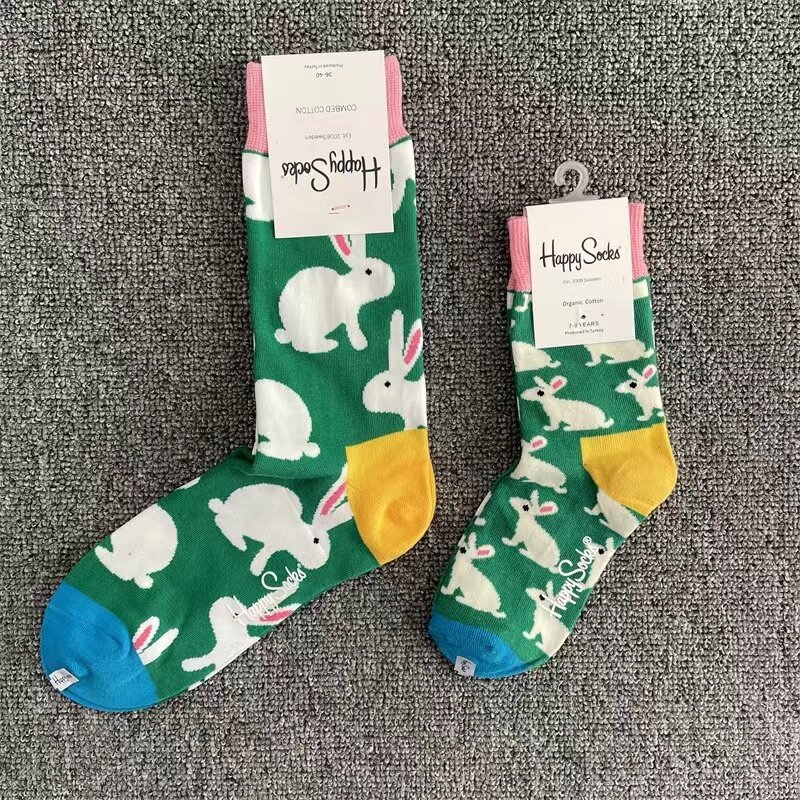 Happy Socks Christmas Family Socks Mom calzini di cotone per bambini stessi calzini a tubo per bambini per ragazzi e ragazze