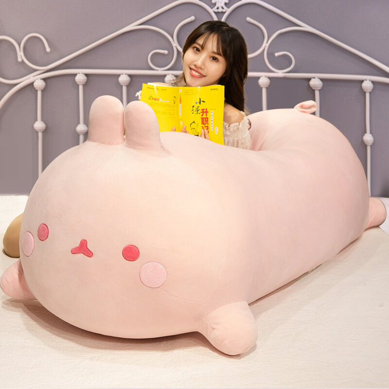 50-80cm gigante longo nuvem coelho recheado abraço rosa coelho menina nap dormir jogar travesseiro almofada grávida namorado máscara de olho presente
