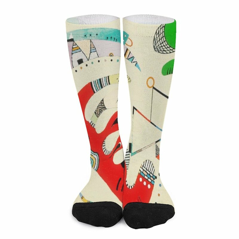 Wassily Kandinsky Abstract Art Vert et Rouge Socks Men's winter socks compression stockings for Women