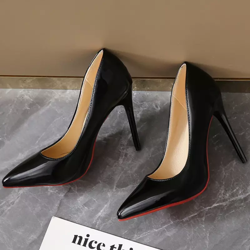 Zapatos de tacón alto y fino para mujer, calzado Sexy con punta estrecha, ideal para banquete, boda, fiesta, talla grande