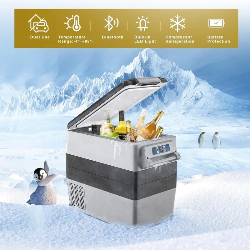 Refrigerador portátil do refrigerador do carro com painel de funcionamento, refrigerador do rv do quarto 53, projeto do sulco, -4 °F a 68 °F