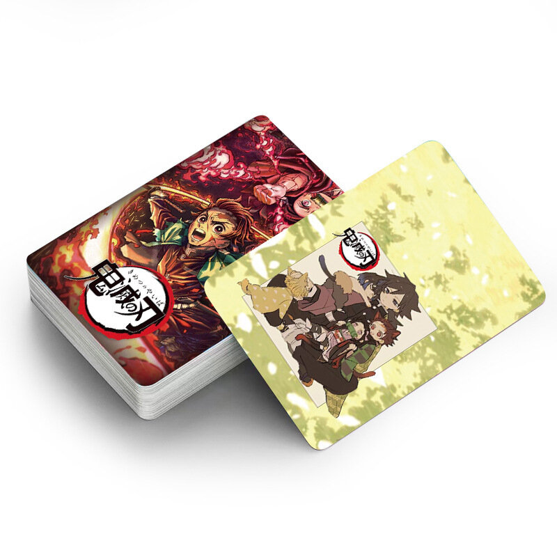 Demon Slayer Kartu Anime Jepang Lomo One Piece, 1pack/30pcs permainan kartu dengan kartu pos pesan hadiah untuk penggemar mainan koleksi permainan