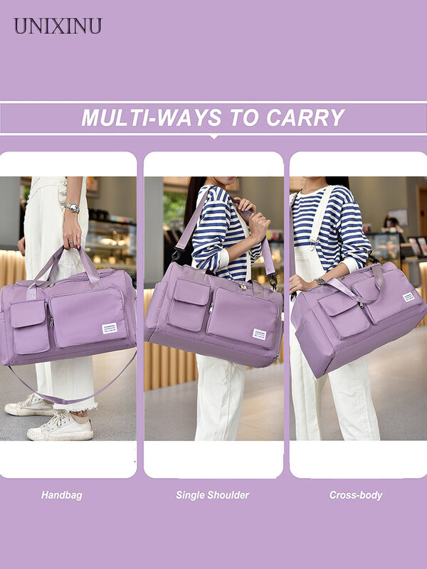 UNIXINU-Carry On Travel Bag com compartimento de sapatos para mulheres, Weekender, overnight Duffle Bags, grande capacidade, esportes, sacos de fitness