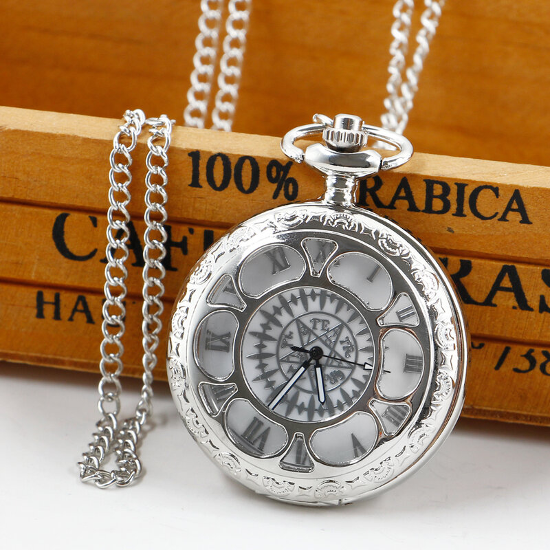 Silber hohl hochwertige Frauen Quarz Taschenuhr Schmuck Halskette Kette Vintage Thema Geschenk reloj de bolsillo