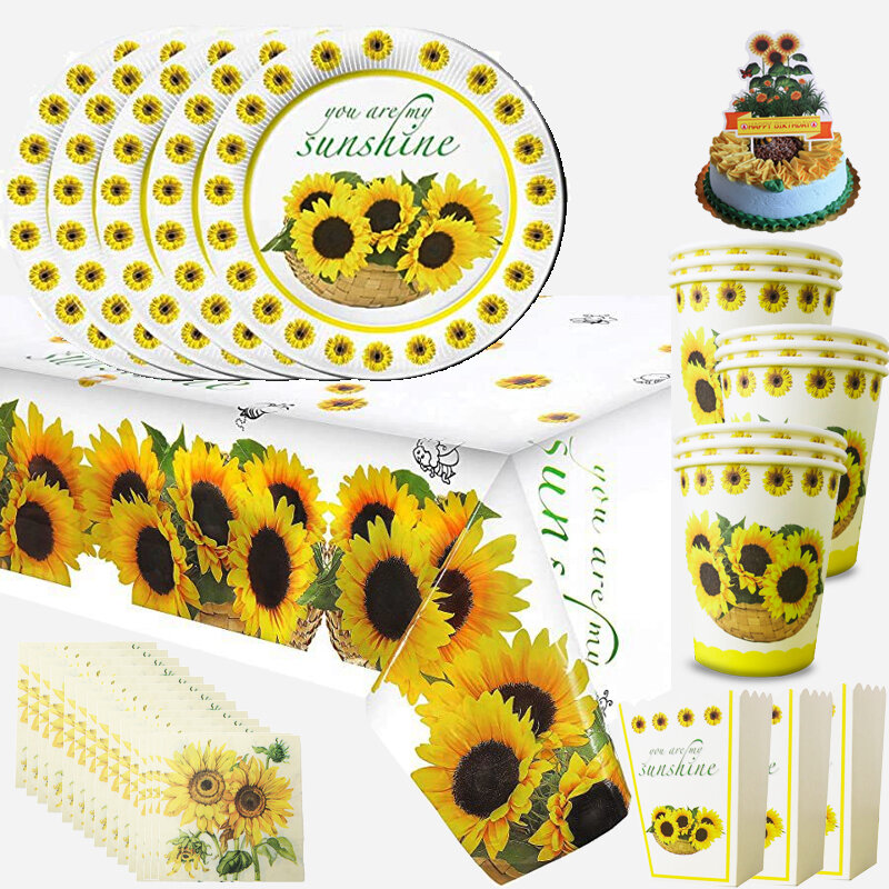 You Are My Sunshine Sunflower Theme Party Supplies tazza di carta piatto stoviglie tovaglia Baby Shower decorazione festa di compleanno
