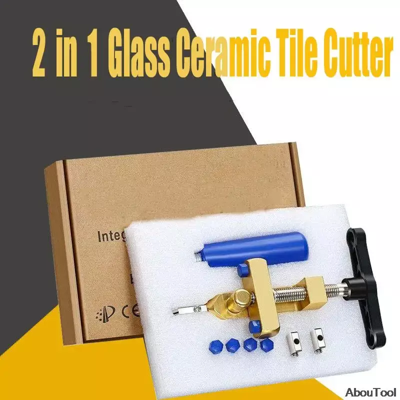 2in1 Glazen Keramische Tegelsnijder Set Met Messenwiel Diamantroller Glas Professionele Snijmachine Opener Breker Handgereedschap