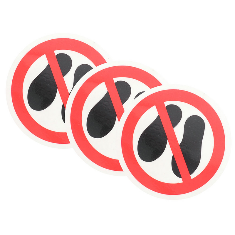 Round Adhesive Sign Label Adesivos, Passo Adesivo, Piso de aviso, sem decalques, redondo, não, fazer, círculo, não Cuidado