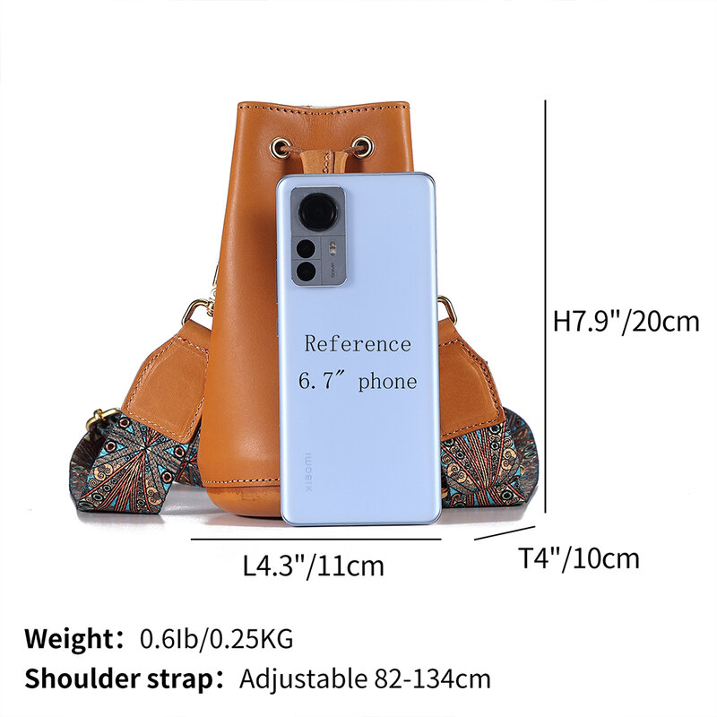 JOYIR-Mini bolso de cubo de cuero genuino para mujer, monederos para teléfono, bolsos cruzados de hombro, bolso de mensajero pequeño de estilo bohemio