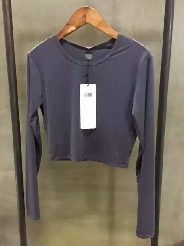 Camiseta esportiva fina de manga longa nano feminina, de secagem rápida, tricolor, moda, 2023