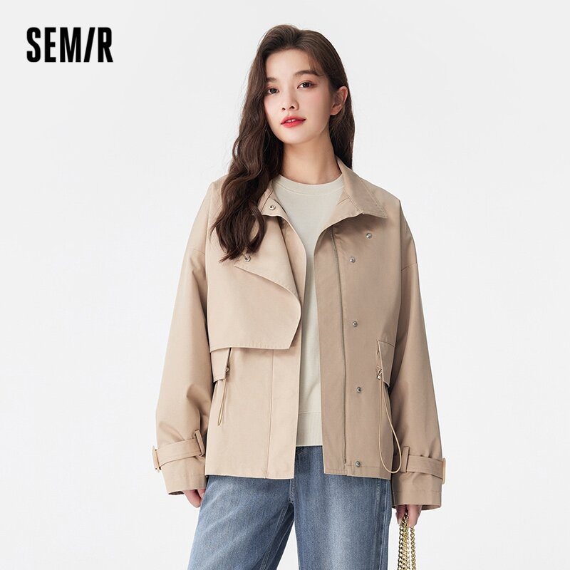Semir-女性用の無地の防風コート,ゆったりとしたウインドブレーカー,新しいウエスト,春と秋の服