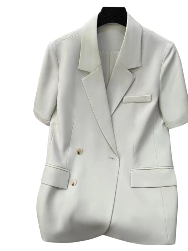 UNXX-blazer de manga curta para mulheres curvilíneas, jaqueta elegante de grife ultrafina, jaqueta feminina na moda, high-end, tamanho grande, verão
