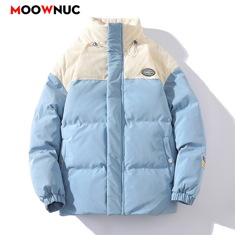 Male Coats Men's Parkas Jacket Mens Windbreakker New Wind-Resistant Keep Warm Thick Solid Outdoors Classic Youth Loose MOOWNUC