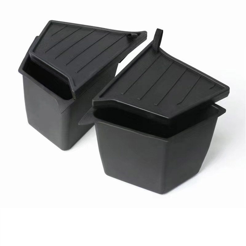 Trunk Side Storage Bins For Tesla Model Y Rear Cargo Compartment TPE Bucket Organizer & Lids