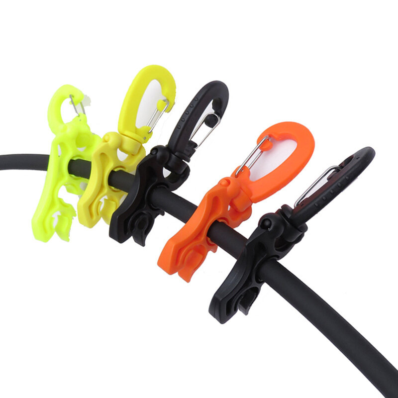 Support de tuyau double pour jauges de plongée, nylon orange, rotatif, jaune, durable, conception facile à clipser, noir, 10x6mm